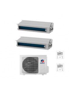 Gree Climatizzatore Condizionatore Clivia Black Dual Split 9000+9000 Btu  Classe A++/A+ GWH18NK6OO