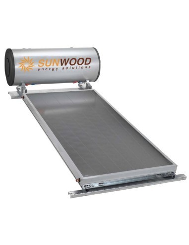 Sunwood Kit Solare Termico n.1 Pannello da 2.72 Mq e Serbatoio Da 200 Lt Installazione Universale Tp/Tt