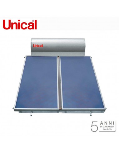 Pannelli Solari Termici Ad Aria Calda.Unical Soleco 300 Kit A Circolazione Naturale Collettore Solare Piano N 2 4 0 Mq Bollitore Da 300 Lt Vetrificato 860 C Kit T